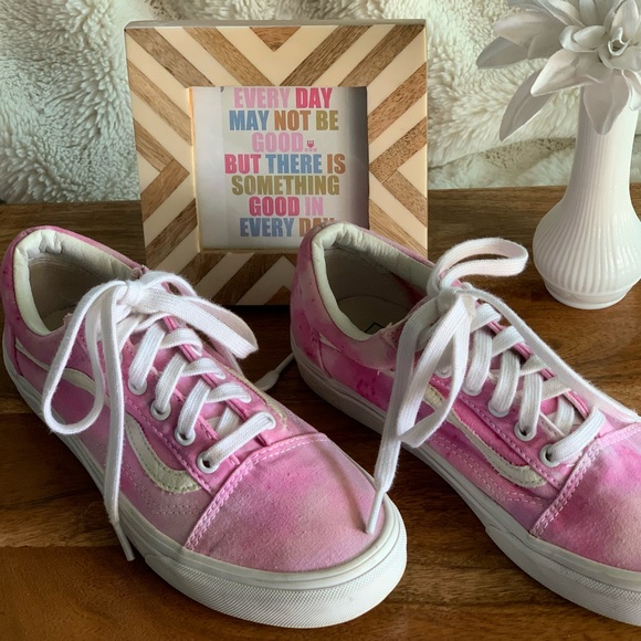 VANS Canvas Old Skool Shoe | size 7 custom "one of a kind" pink tie-dye - Picture 13 of 16